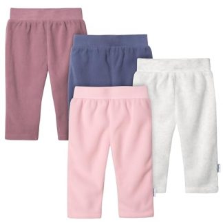 "Cuddly Microfleece Pants for Baby Girls, Pack of 4"