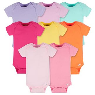 Vibrant 8-Pack Baby Girl Short Sleeve Bodysuits