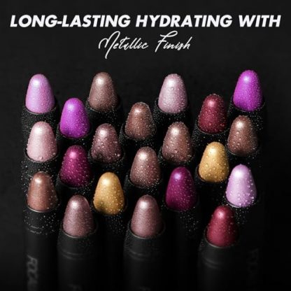 Radiant Metallic Lipstick with Long-Lasting Shine in Pansy Purple - Image 6