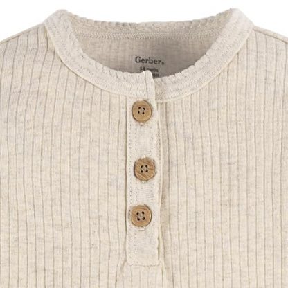 Unisex Baby 2-Pack Bodysuits with Henley-Style Buttons - Image 4