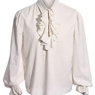 Men's Victorian Renaissance Pirate Shirt with Ruffle Detail