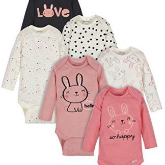 Unisex 6-Pack Long Sleeve Baby Bodysuits