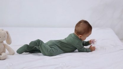 Comfortable Baby Boy Footed Pajamas with Mittens and 2-Way Zipper - Image 7