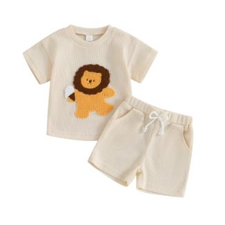 Adorable Lion-Themed Toddler Boy's Summer Clothing Set
