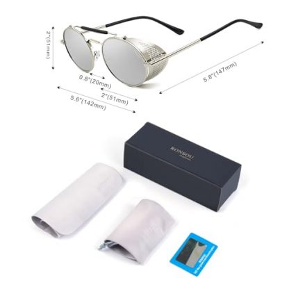 Vintage-Style Steampunk Round Polarized Sunglasses with UV400 Protection - Image 5