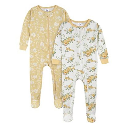Baby Girls' 2-Pack Floral Footed Pajamas