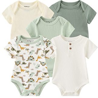 Cozy Cotton One-Piece Bodysuits for Newborns - Pack of 5