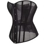 Seductive Mesh Overbust Corset with Gothic Renaissance Charm - Image 2