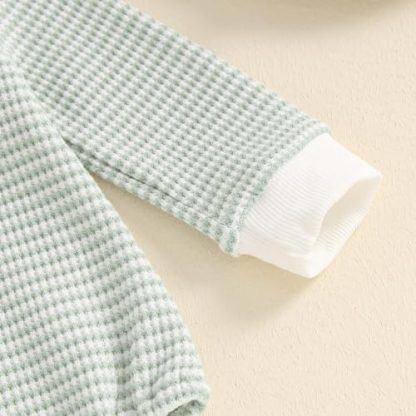 Cozy Waffle-Textured Unisex Baby Romper - Image 6