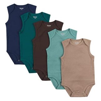 Unisex Sleeveless Baby Bodysuits, Versatile 5-Pack