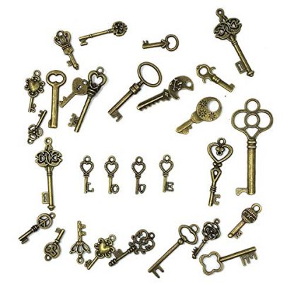 Antique-Style Skeleton Key Charms Set (125 Pieces) - Image 3