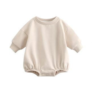 Cozy Cotton Sweatshirt Romper for Baby Boys and Girls