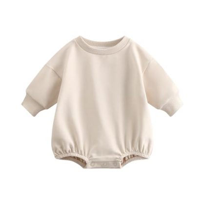 Cozy Cotton Sweatshirt Romper for Baby Boys and Girls