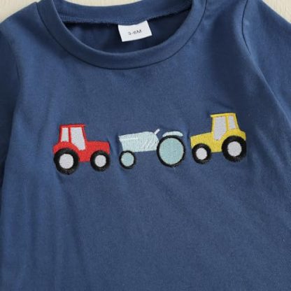 Charming Toddler Boy's Embroidered Sweatshirt and Casual Pants Set - Image 5