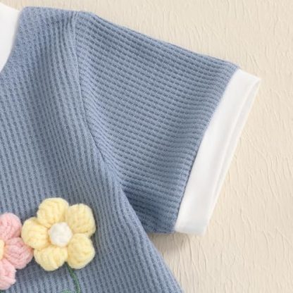 Floral Delight Toddler Girl Summer Outfit Set - Image 6