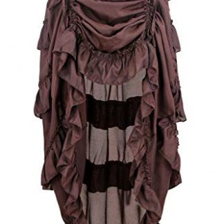 Gothic Steampunk High-Low Ruffled Skirt