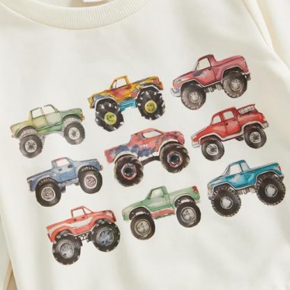 Charming Toddler Boy's Winter Outfit with Crewneck Sweatshirt and Pants - Image 4