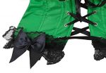 Women's Floral Corset with Black Lace Trim - Satin Overbust Waist Cincher - Image 4