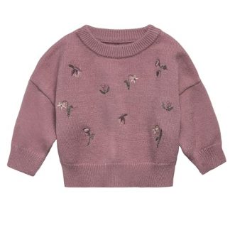 Cozy Baby Embroidered Sweater Knit Top