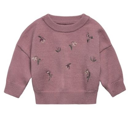 Cozy Baby Embroidered Sweater Knit Top