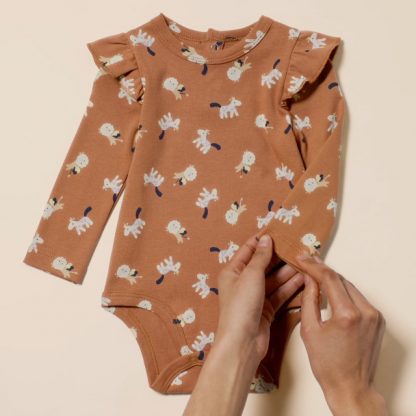 Adorable Long-Sleeved Ruffle Bodysuits for Baby Girls, Pack of 2 - Image 6