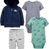 Dark Blue/Green/Grey Dinosaur/Navy Stripe