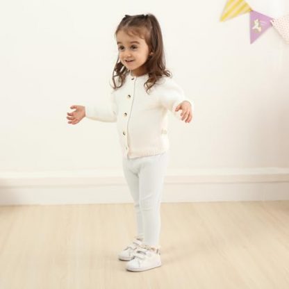 "Adorable Lace-Trimmed Ribbed Baby Pants - 5 Pack" - Image 3