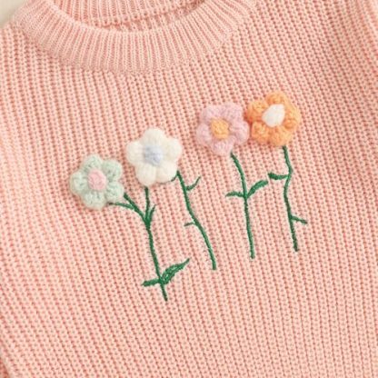Cozy Crewneck Pullover Sweater for Little Girls - Image 6