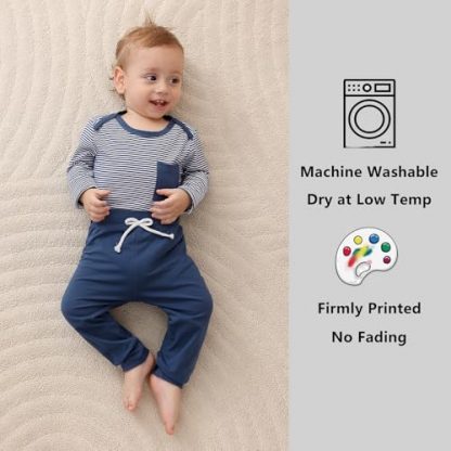 Cozy and Stylish 2-Pack Newborn Romper and Sweatpants Set - Image 4