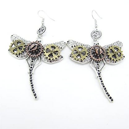 Vintage-Inspired Steampunk Gear Dangle Earrings - Image 3