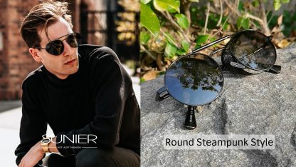 Vintage-Inspired Steampunk Polarized Sunglasses with Side Shields - Image 6