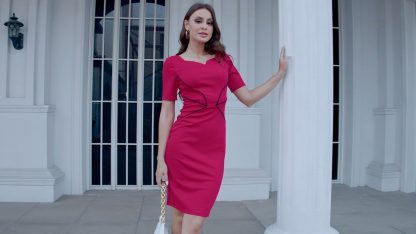 Sophisticated Slim-Fit Pencil Dress for Business and Beyond - Image 7