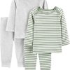 Green Stripe/Grey Heather