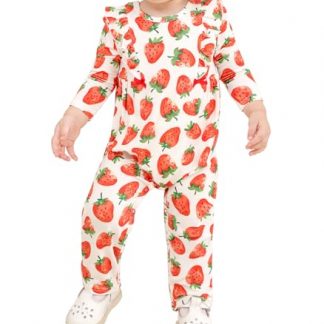 Charming Bamboo-Blend Baby Girl Jumpsuit with Ruffled Details