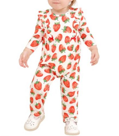 Charming Bamboo-Blend Baby Girl Jumpsuit with Ruffled Details