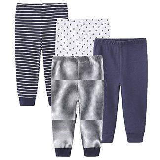 Cozy Cotton Pants for Newborns - Unisex, 4-Pack