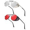 A9 2pcs Silver Frame Silver Lens + Black Frame Red Lens(both Non Polarized)