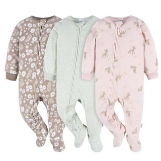 Cozy Girls' Flame-Resistant Fleece Footed Pajamas - Pack of 3