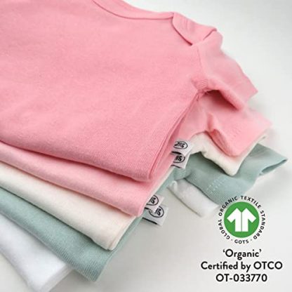 Adorable 5-Pack Organic Cotton Bodysuits for Baby Girls - Image 5