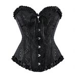 Captivating Black Corset Top with Steampunk Charm