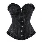 Captivating Black Corset Top with Steampunk Charm