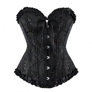 Captivating Black Corset Top with Steampunk Charm