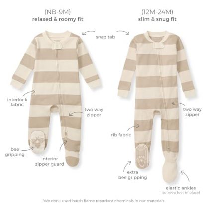 Organic Cotton Baby Boys' Sleeper Pajamas with Footie and Zip-Up Jumpsuit - Image 3