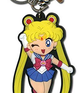 Whimsical Moon Warrior PVC Keychain