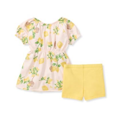 Adorable Organic Cotton Tunic & Shorts Set for Baby Girls - Image 2