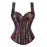 Women's Alluring Gothic Overbust Corset with Shoulder Straps & Halter Bustier Top