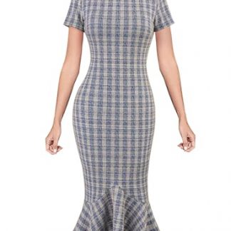 Elegant Vintage-Styled Mermaid Midi Dress for Women