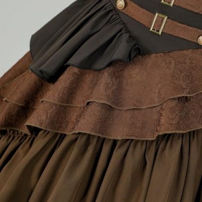 Women's Vintage-Inspired High-Waisted Steampunk Skirt - Image 6