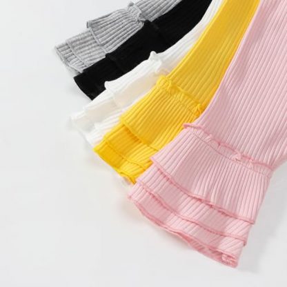 Adorable Toddler and Baby Girl Stretchy Flare Pants with Ruffle Detailing - 5-Pack - Image 3