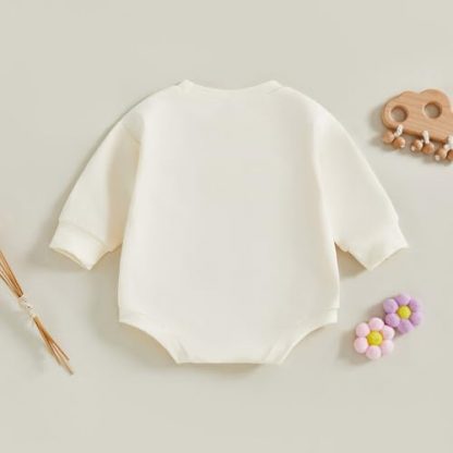 "Cuddly Goose Embroidery Long Sleeve Romper for Newborn Baby Girls" - Image 4